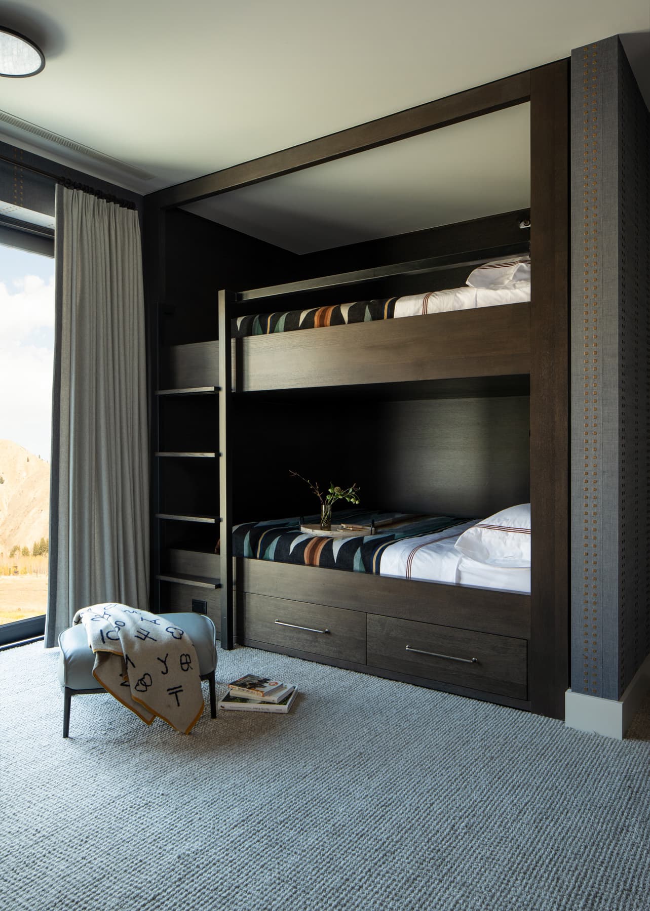 Nida Risto Interior Design in Jackson Hole designed a rustic elegance in the River Bend Project in Snake River Sporting Club in Jackson Wyoming.