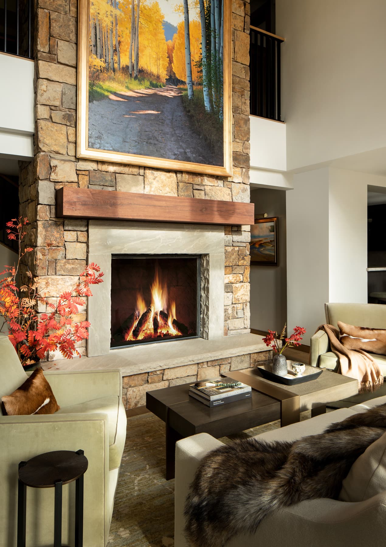 Nida Risto Interior Design in Jackson Hole designed a rustic elegance in the Slopeside Modern Project at Teton Village in Wilson, Wyoming.