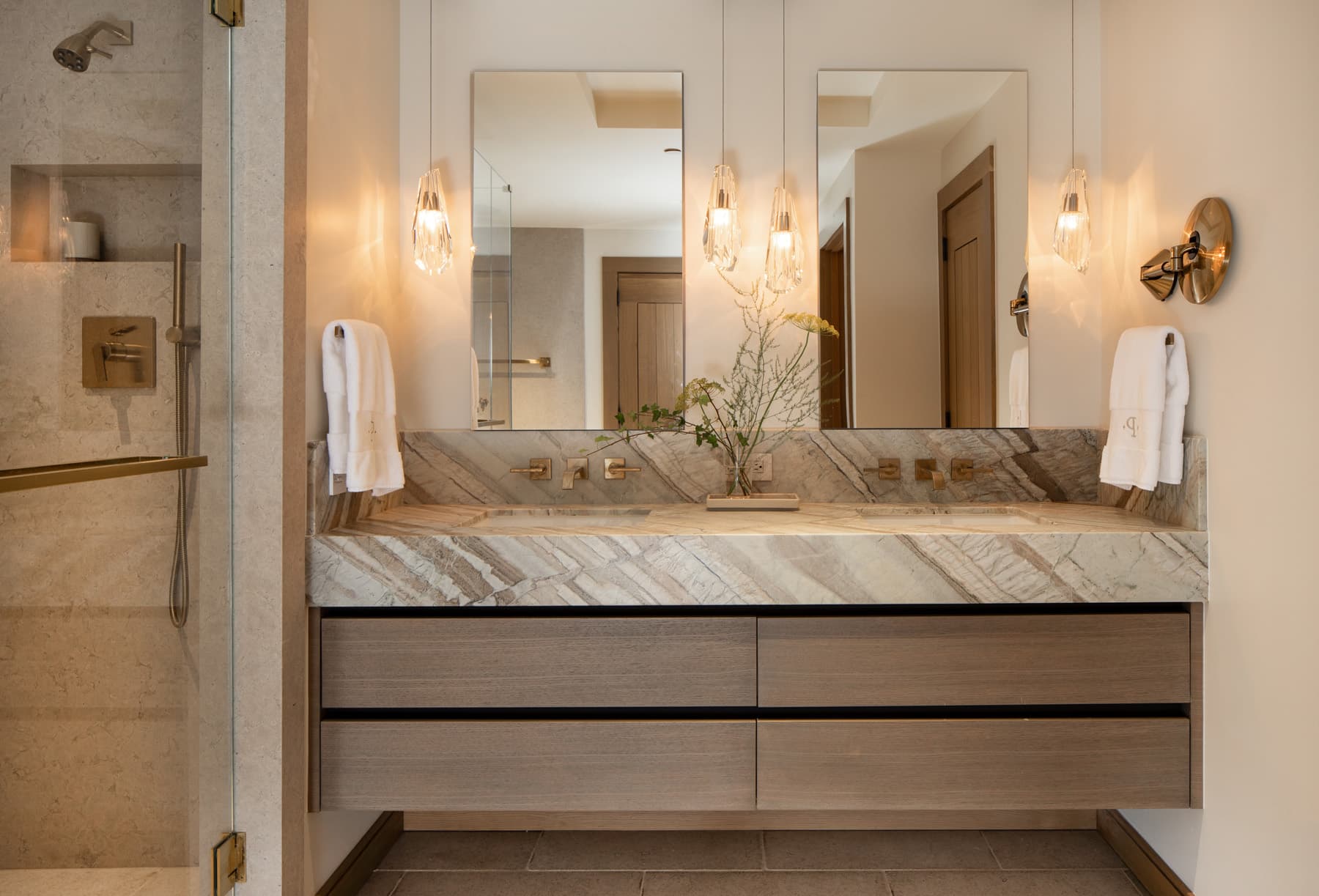 Nida Risto Interior Design in Jackson Hole designed a rustic elegance in the Slopeside Modern Project at Teton Village in Wilson, Wyoming.